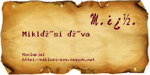 Miklósi Éva névjegykártya