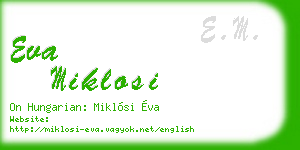 eva miklosi business card